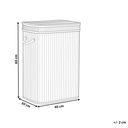 Beliani Laundry Basket KALUTARA Bamboo Light Brown 2