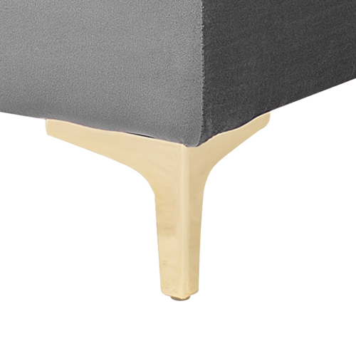 Beliani Ottoman ABERDEEN Velvet Grey 1