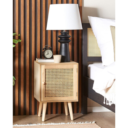 Beliani Bedside Table ALMO Light Paulownia 1