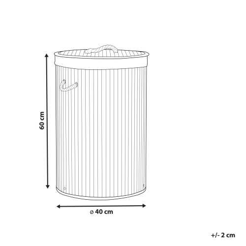 Beliani Laundry Basket SANNAR Bamboo Black 75 L 2
