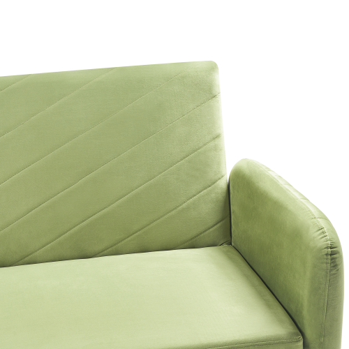Beliani Sofa Bed 3 Seater SENJA Velvet Olive Green 2