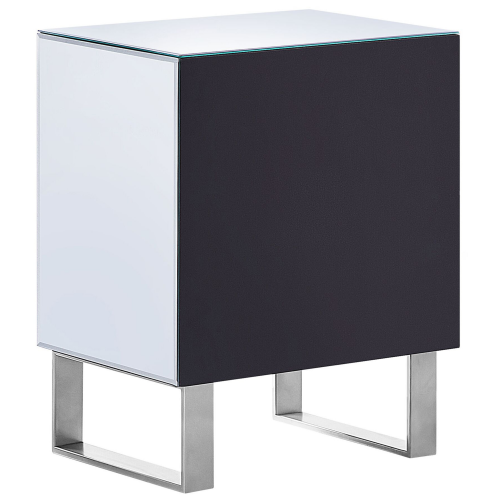 Beliani 2 Drawer Bedside Table NESLE Glass Mirrored Silver 1