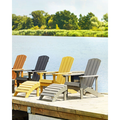 Beliani Garden Footstool ADIRONDACK Light Grey 1