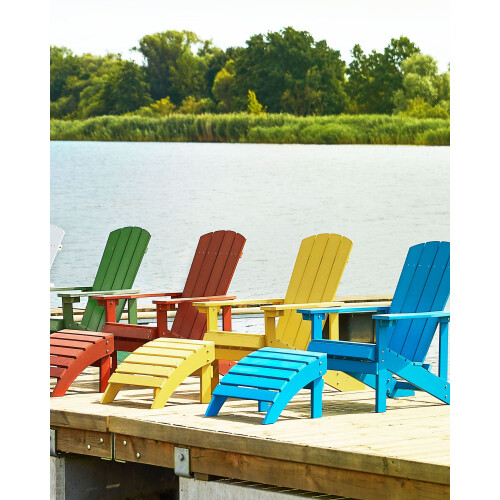 Beliani Garden Footstool ADIRONDACK Red 1