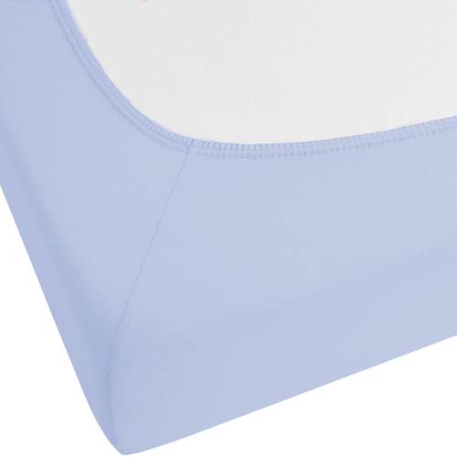Beliani Fitted Sheet JANBU 200 x 200 cm Cotton Light Blue 2
