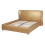 Beliani Bed Leather PARIS 140 x 200 cm (EU Double) Gold 2