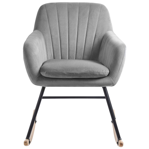 Beliani Rocking Chair LIARUM Velvet Grey 1
