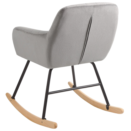 Beliani Rocking Chair LIARUM Velvet Grey 2