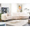Beliani Curved Sofa 4 Seater MOSS Velvet Light Beige 2