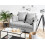 Beliani Sofa Bed 2 Seater HOVIN Fabric Light Grey 2