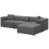 Beliani Corner Sofa 3 Seater DOLVA Fabric Dark Grey Left Hand 2