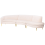 Beliani Curved Sofa 4 Seater MOSS Velvet Light Beige 6