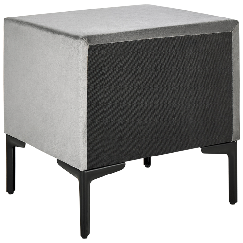 Beliani 2 Drawer Bedside Table SEZANNE Velvet Light Grey 2