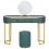 Beliani Dressing Table with Mirror and Stool VINAX LED Dark Green 4