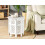 Beliani Side Table BADHI Mango Wood White 4