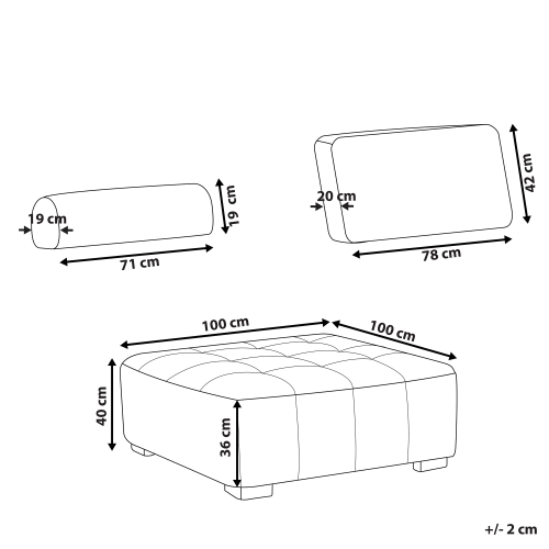 Beliani 1-Seat Section TIBRO Fabric Grey 2