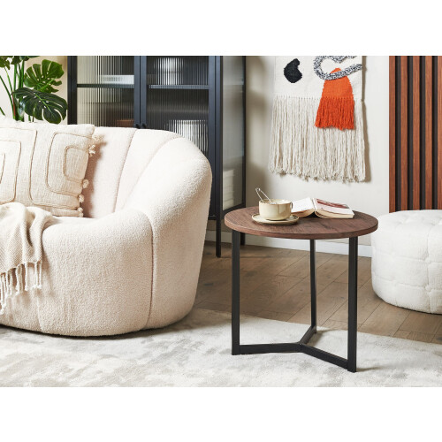 Beliani Side Table TIPPO Dark Brown 1