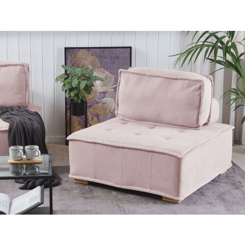 Beliani 1-Seat Section TIBRO Fabric Pink 1