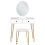 Beliani Dressing Table with Mirror and Stool CAEN LED White 4