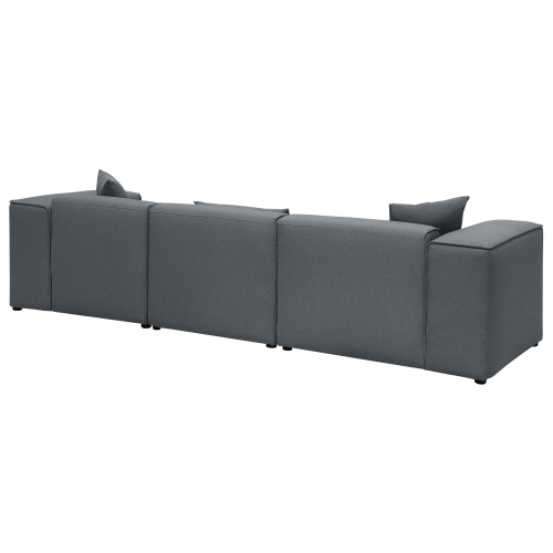 Beliani Corner Sofa 3 Seater DOLVA Fabric Dark Grey Left Hand 2