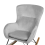 Beliani Rocking Chair ELLAN Velvet Light Grey 8
