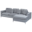 Beliani Corner Sofa 4 Seater OSLO Velvet Grey Left Hand 7