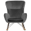 Beliani Rocking Chair ELLAN Velvet Dark Grey 4