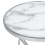 Beliani Side Table MERIDIAN Tempered Glass Marble/ Silver 2
