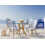 Beliani Bistro Table RIFREDDO 70 cm 70 cm Tempered Glass Blue 2