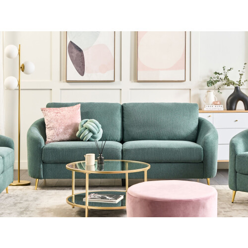 Beliani Sofa 3 Seater TROSA Fabric Green 1