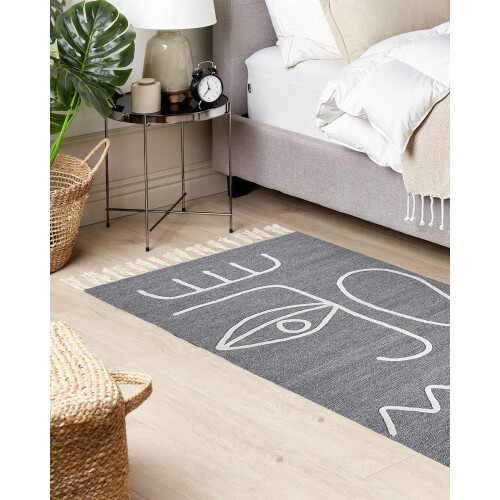 Beliani Outdoor Rug YAVU Grey 80 x 150 cm 2