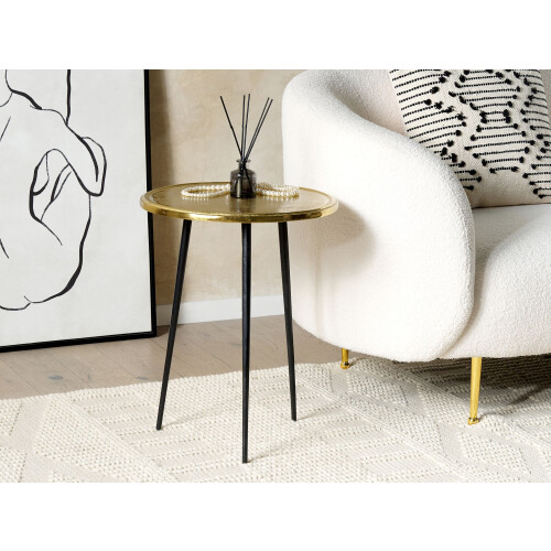 Beliani Side Table TELFER Metal Gold 2