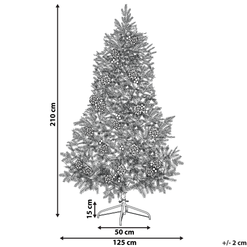 Beliani Artificial Christmas Tree LED PALOMAR 210 cm Green 2