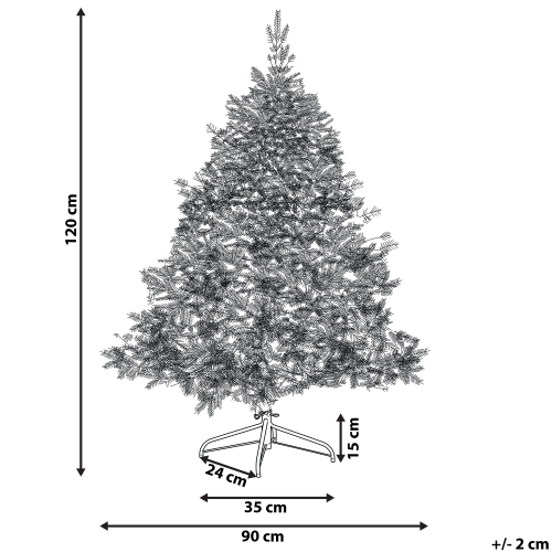 Beliani Artificial Snowy Christmas Tree TOMICHI 120 cm White 2