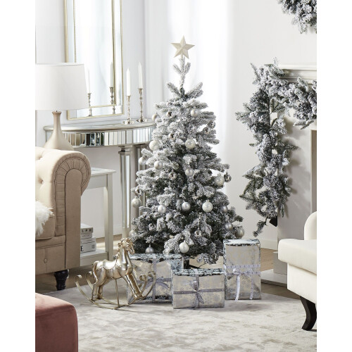 Beliani Artificial Snowy Christmas Tree TOMICHI 120 cm White 1