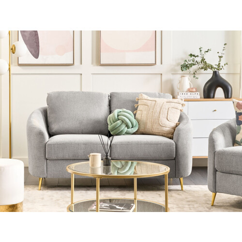 Beliani Sofa 2 Seater TROSA Fabric Light Grey 1