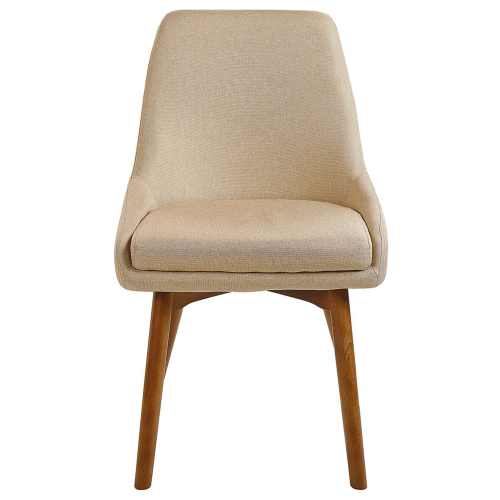 Beliani Set of 2 Dining Chairs MELFORT Fabric Beige 1