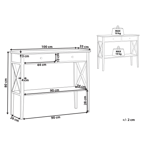 Beliani Console Table AVENUE White 2