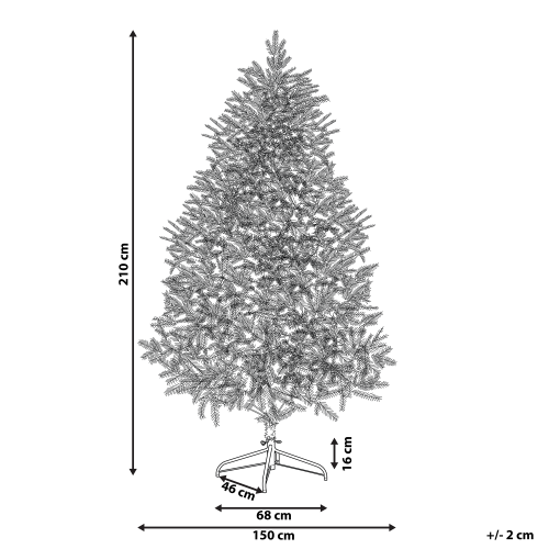 Beliani Artificial Christmas Tree FARNHAM 210 cm Pink 2