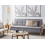 Beliani Sofa Bed 3 Seater TJORN Fabric Light Grey 2