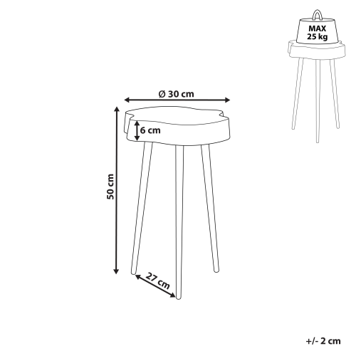 Beliani Side Table TAUPO Metal Gold 2