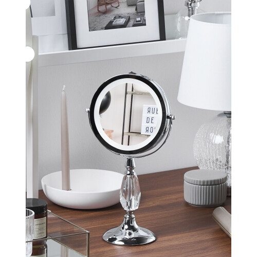Beliani Makeup Mirror LED MAURY Silver 1