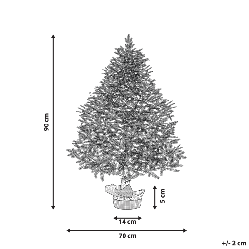 Beliani Artificial Snowy Christmas Tree RINGROSE 90 cm Green 2