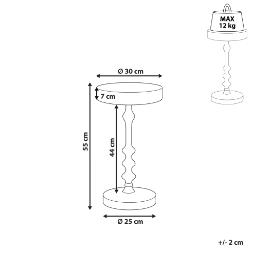 Beliani Side Table ATAPO Metal Black 2