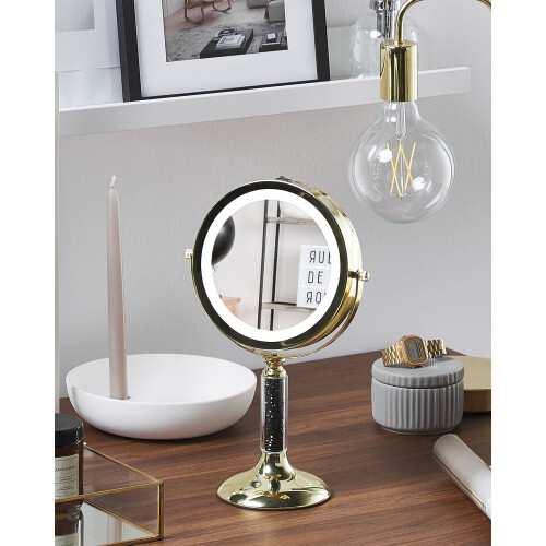Beliani Makeup Mirror LED BAIXAS Gold 1