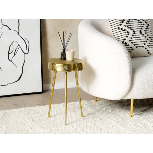 Beliani Side Table TAUPO Metal Gold 1