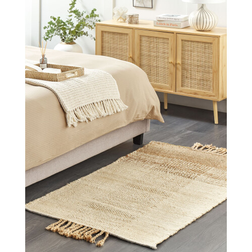 Beliani Rug HAMZALAR Beige 80 x 150 cm Jute 1