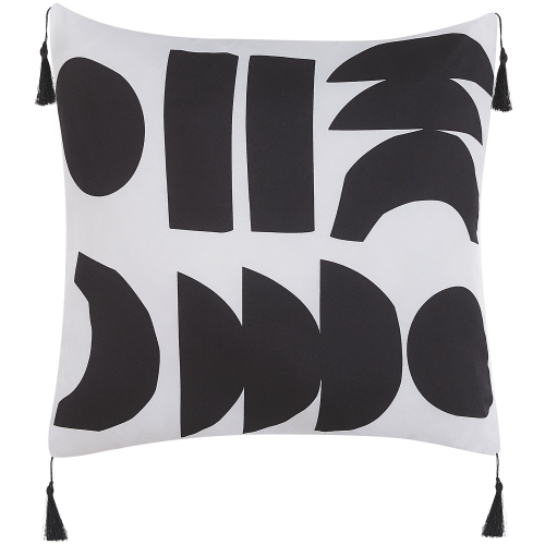 Beliani Set of 2 Decorative Cushions LIRIOPE 45 x 45 cm Black/White Geometric Pattern 1
