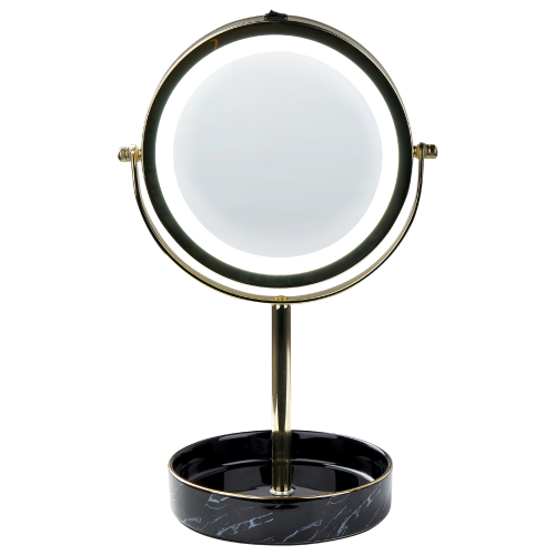 Beliani Makeup Mirror LED SAVOIE Black/ Gold 1