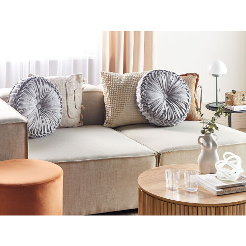 Beliani Throw Cushion UDALA 40 x 40 cm Velvet Grey Solid 1